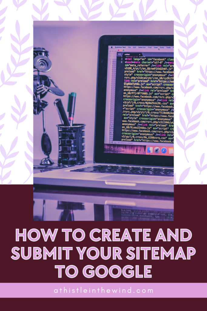 a cover photo for the blog "how to create and submit your sitemap" with a computer screen