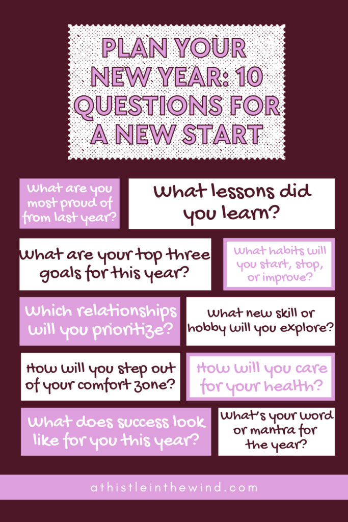 plan your new year: 10 questions for a new start