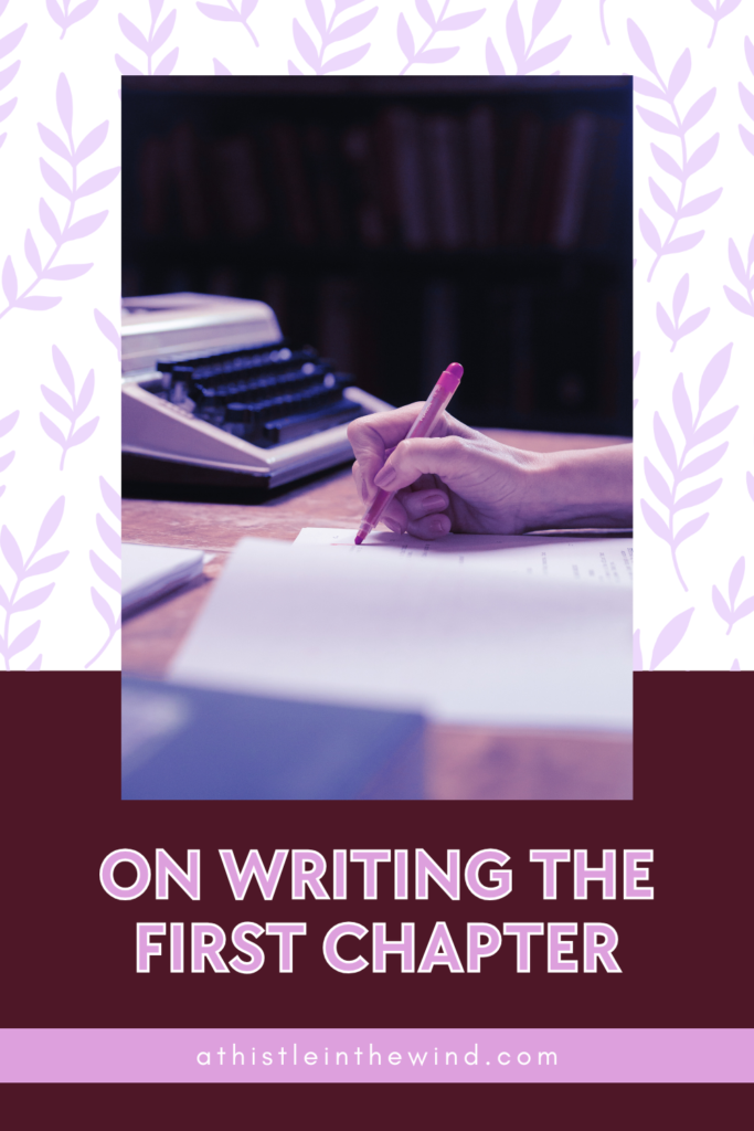 on writing the first chapter