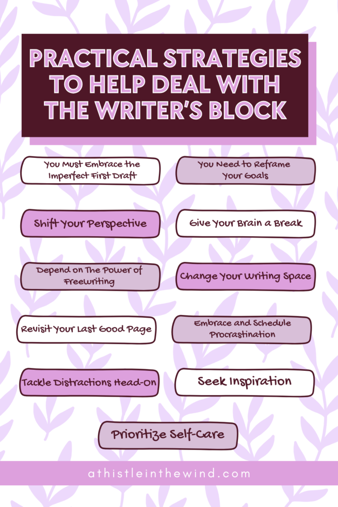 PRACTICAL STRATEGIES TO HELP DEAL WITH THE WRITER'S BLOCK