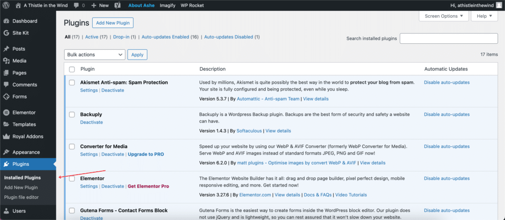 plugins overview screenshot on wordpress