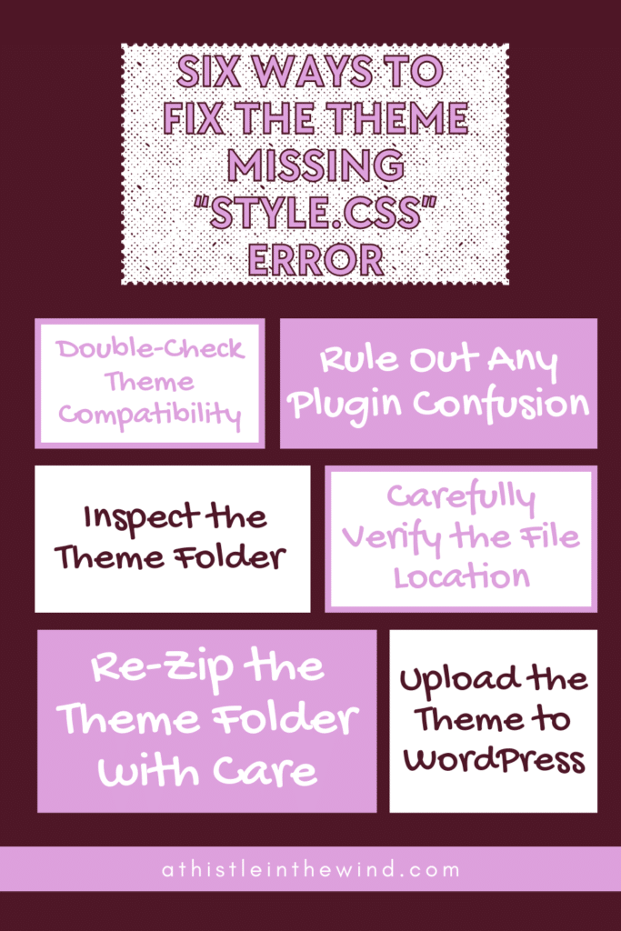 six ways to fix the Theme Missing “style.css” Error